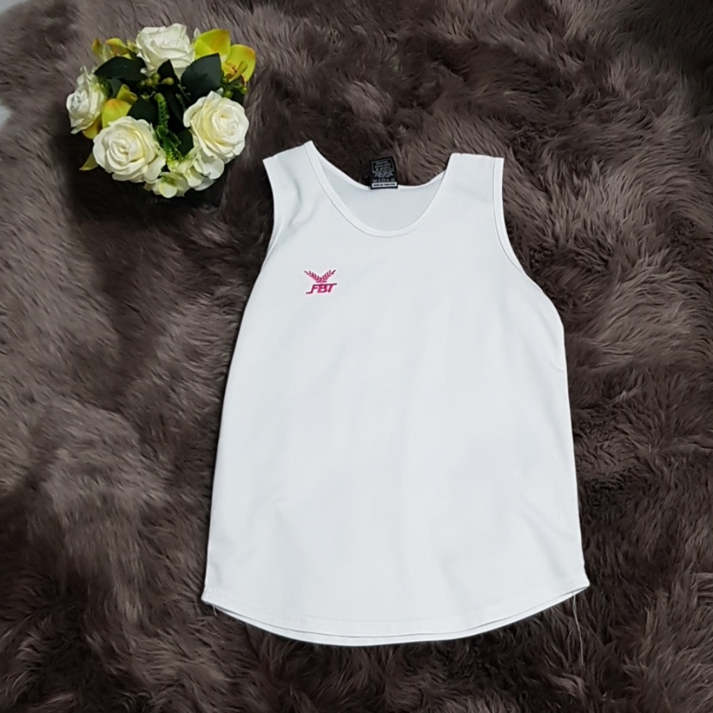FBT White Running Tank Top EUC